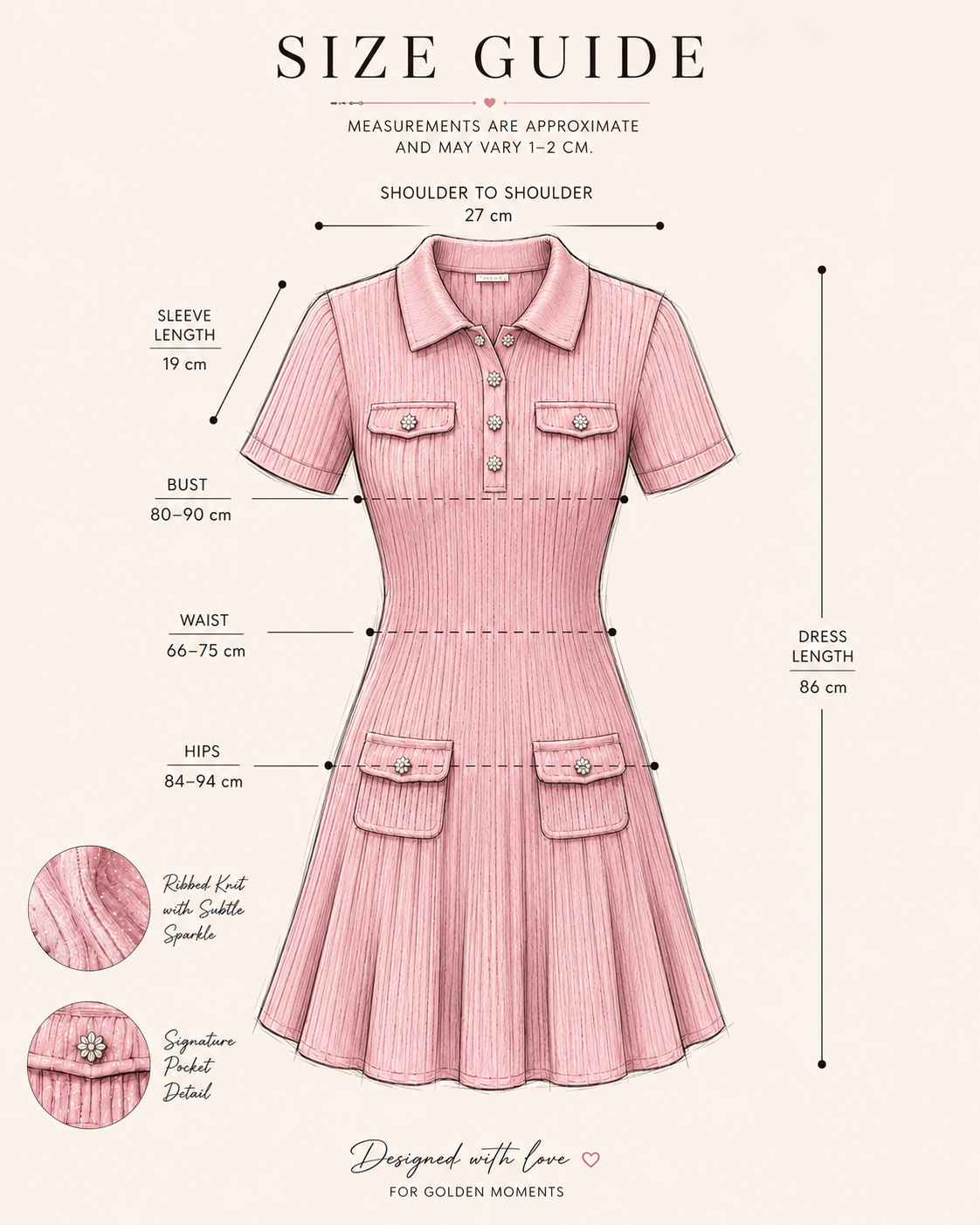 Rosa Empire Perfect Pink Dress *AVAILABLE ONLY IN UAE*